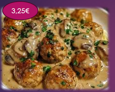Imagen de Albóndigas de Pollo con Crema de Champiñón